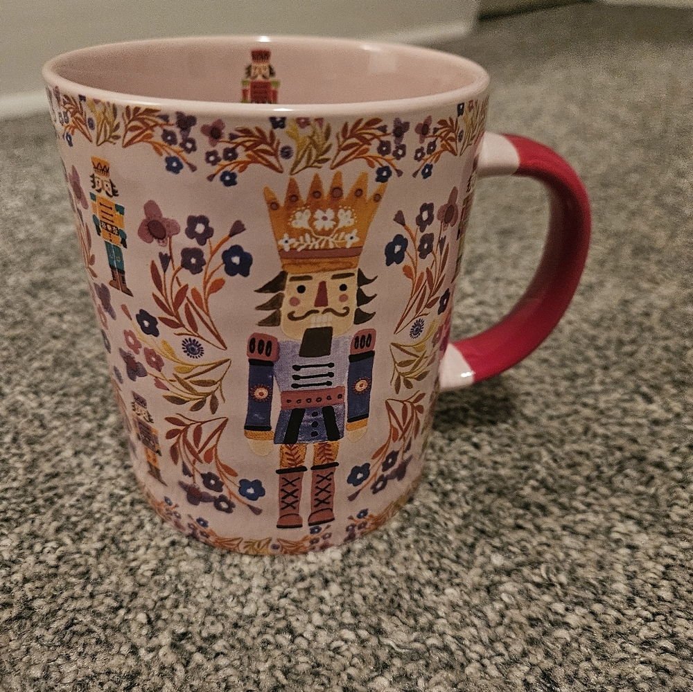 Colourful Nutcracker Mug Festive Design Pink